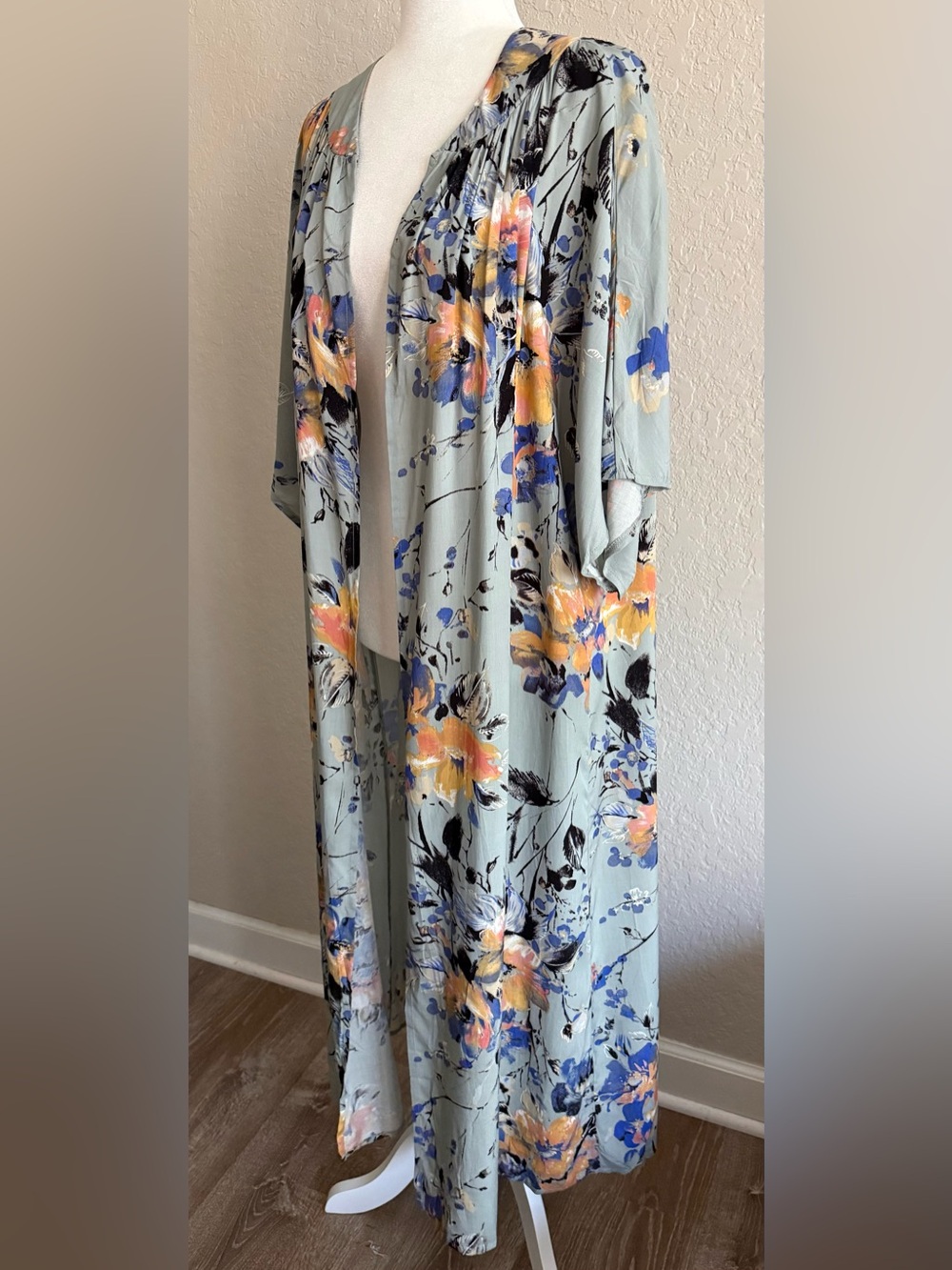 Bluheaven Blue Sage Floral Maxi Kimono Duster Boho Oversized NWOT - Picture 8 of 13